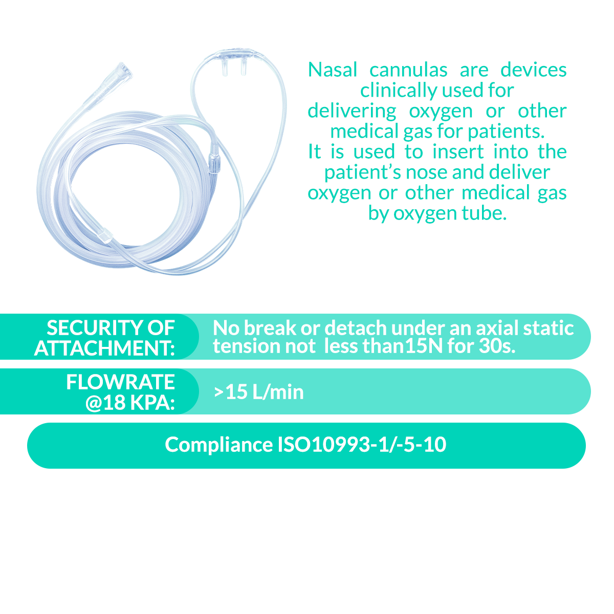 iCare® NM08-001 Nasal Cannula 260cm Oxygen Tube