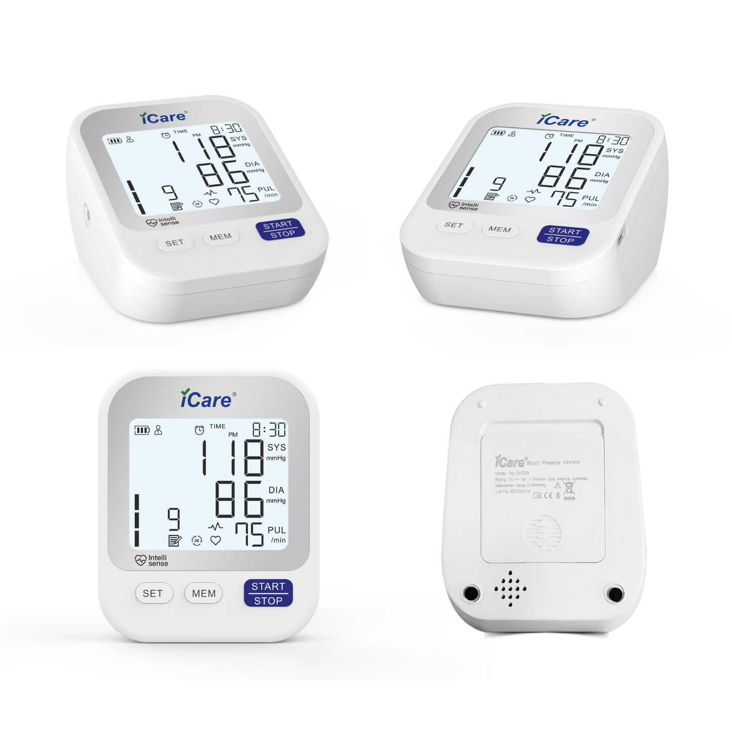 iCare® CK239 USB Powered Automatic Digital Blood Pressure Monitor with  Large Screen