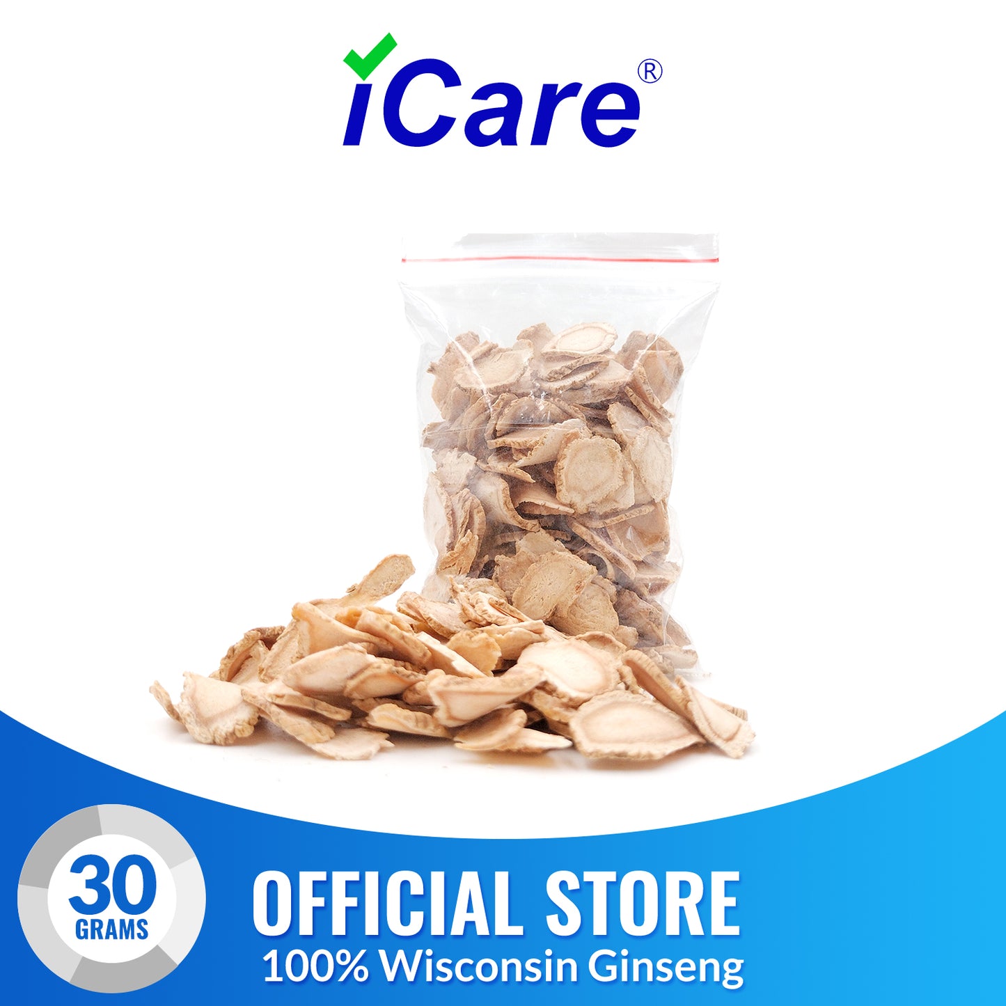 iCare® Ginseng 30g pack and 50g pack (Wisconsin Ginseng)