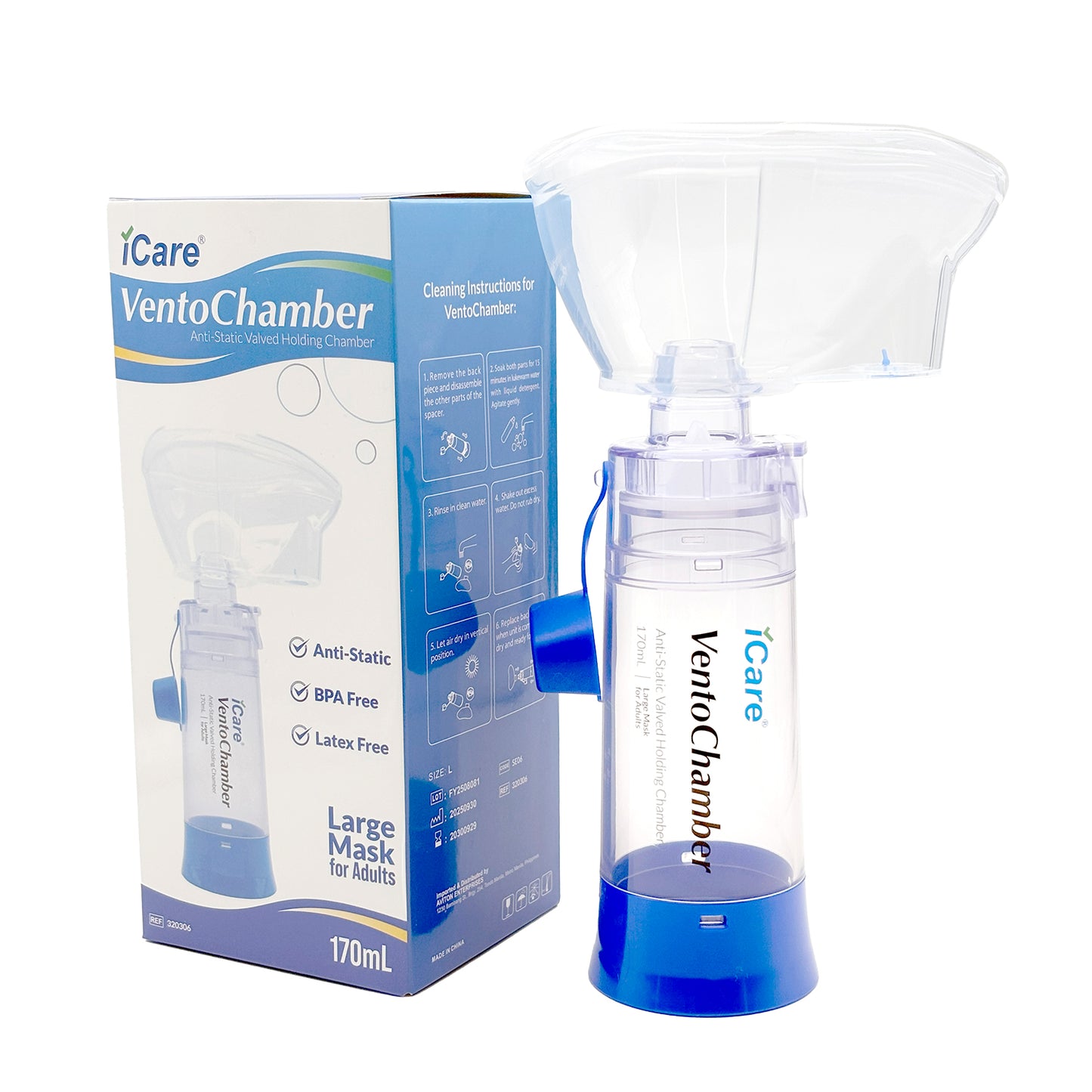 iCare SE06 VentoChamber Chamber Spacer for Adults with Large Mask