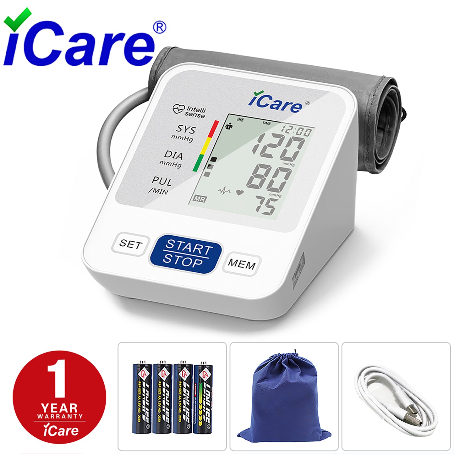 iCare® CK238 Automatic Digital Blood Pressure Monitor / Digital Sphygmomanometer Small arm cuff 22-32cm