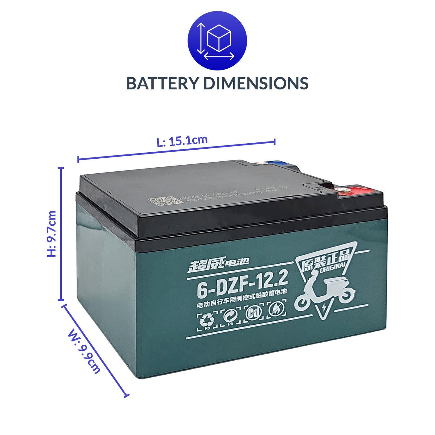iCare Chilwee Wheelchair Lead Acid Battery Compatible with E310 & E510 with Case