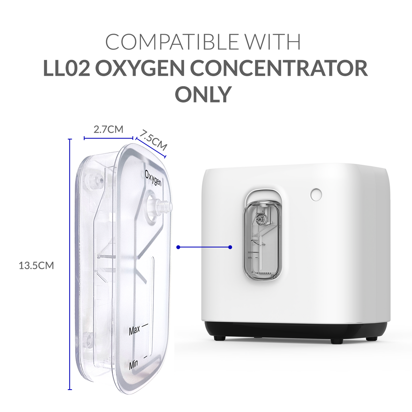 iCare Humidification bottle ONLY COMPATIBLE WITH LL02 Oxygen Concentrator