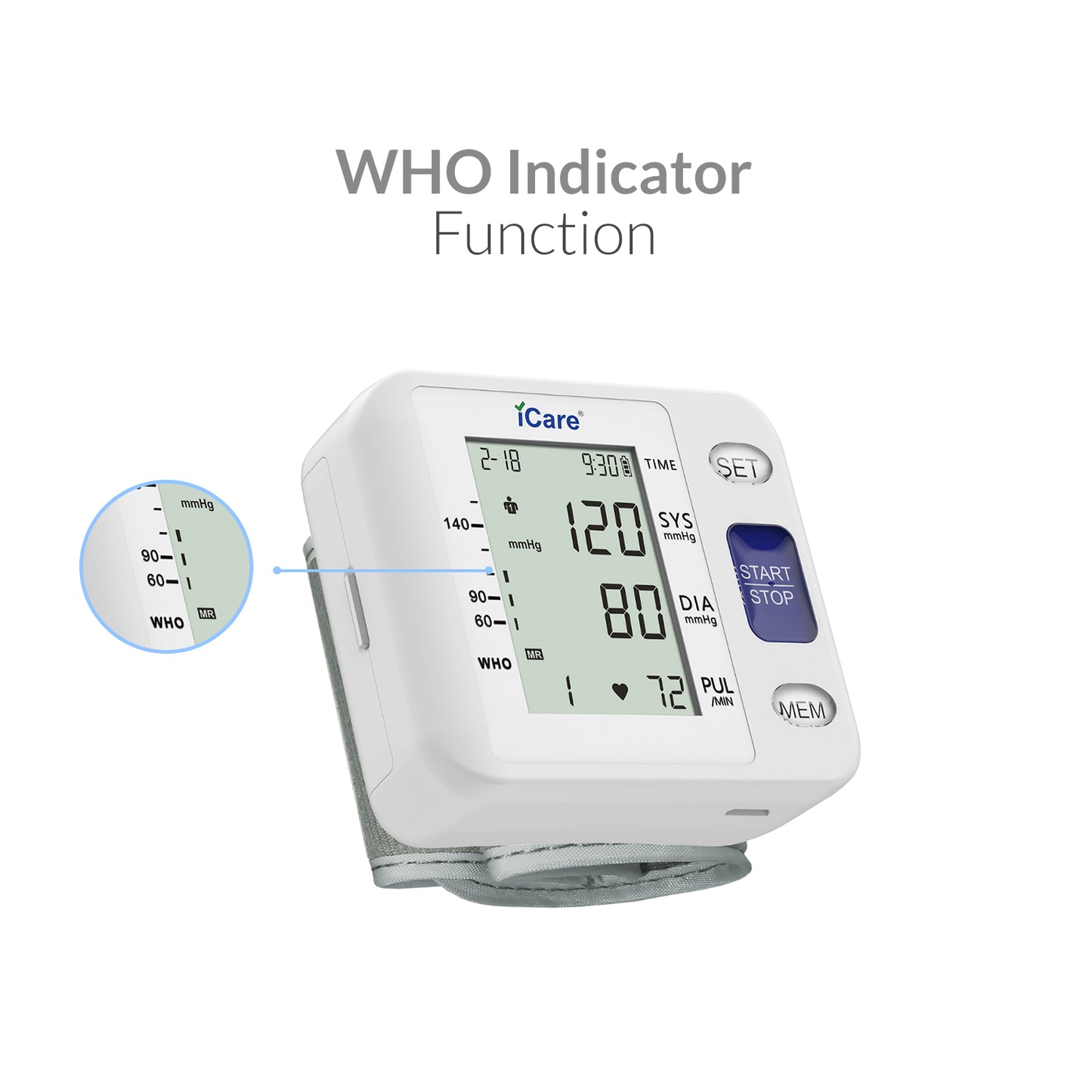 iCare® CK105 Wrist Type Automatic Digital Blood Pressure Monitor / Digital Sphygmomanometer