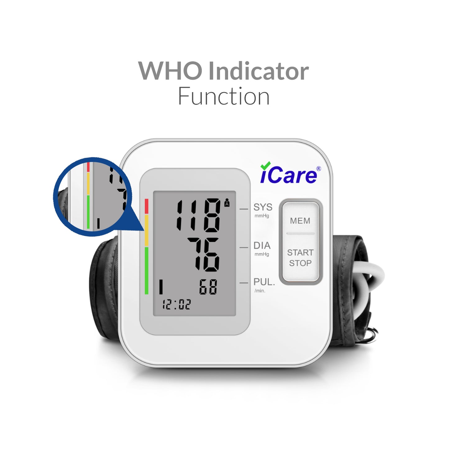 iCare® CK220 Automatic Digital Blood Pressure Monitor / Digital Sphygmomanometer Large arm cuff 22cm-42cm