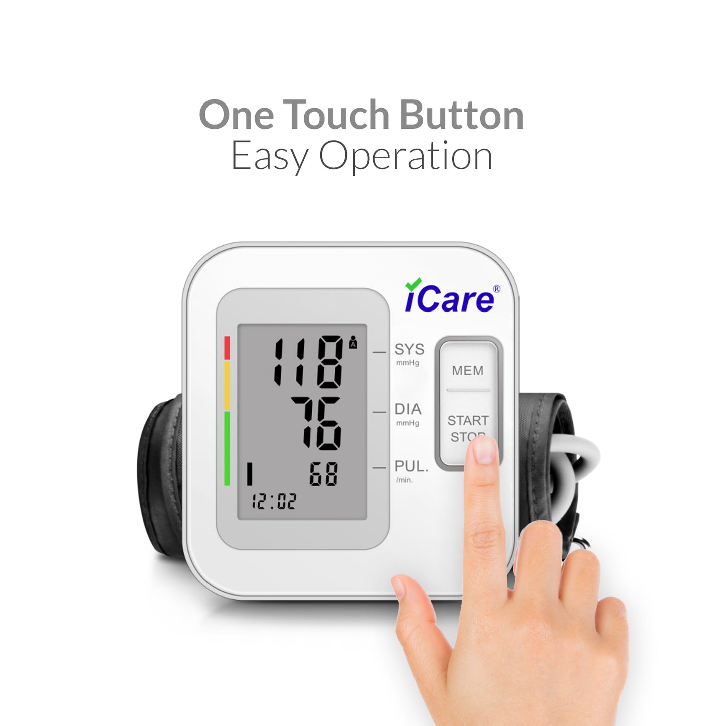 iCare® CK220 Automatic Digital Blood Pressure Monitor / Digital Sphygmomanometer Large arm cuff 22cm-42cm
