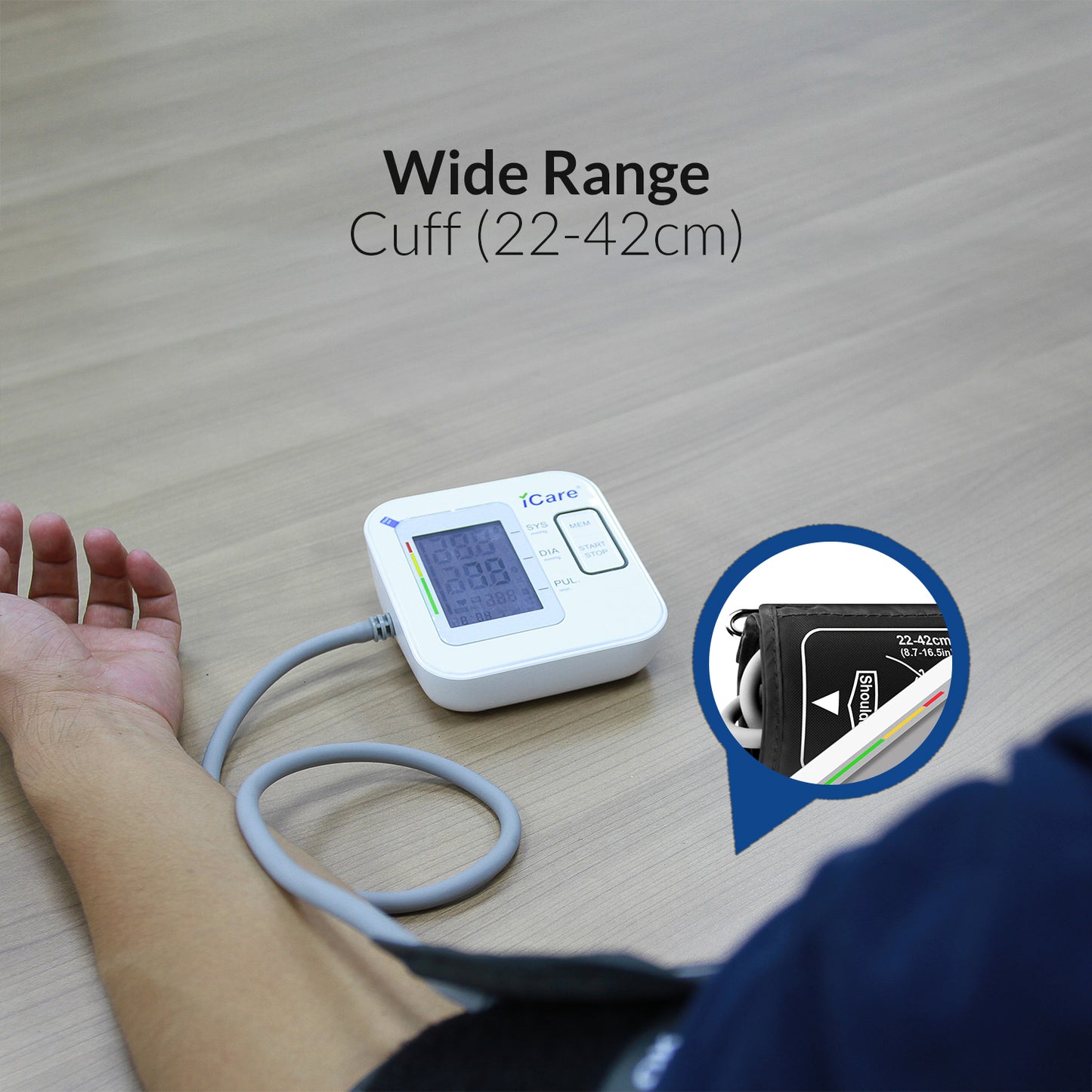 iCare® CK220 Automatic Digital Blood Pressure Monitor / Digital Sphygmomanometer Large arm cuff 22cm-42cm