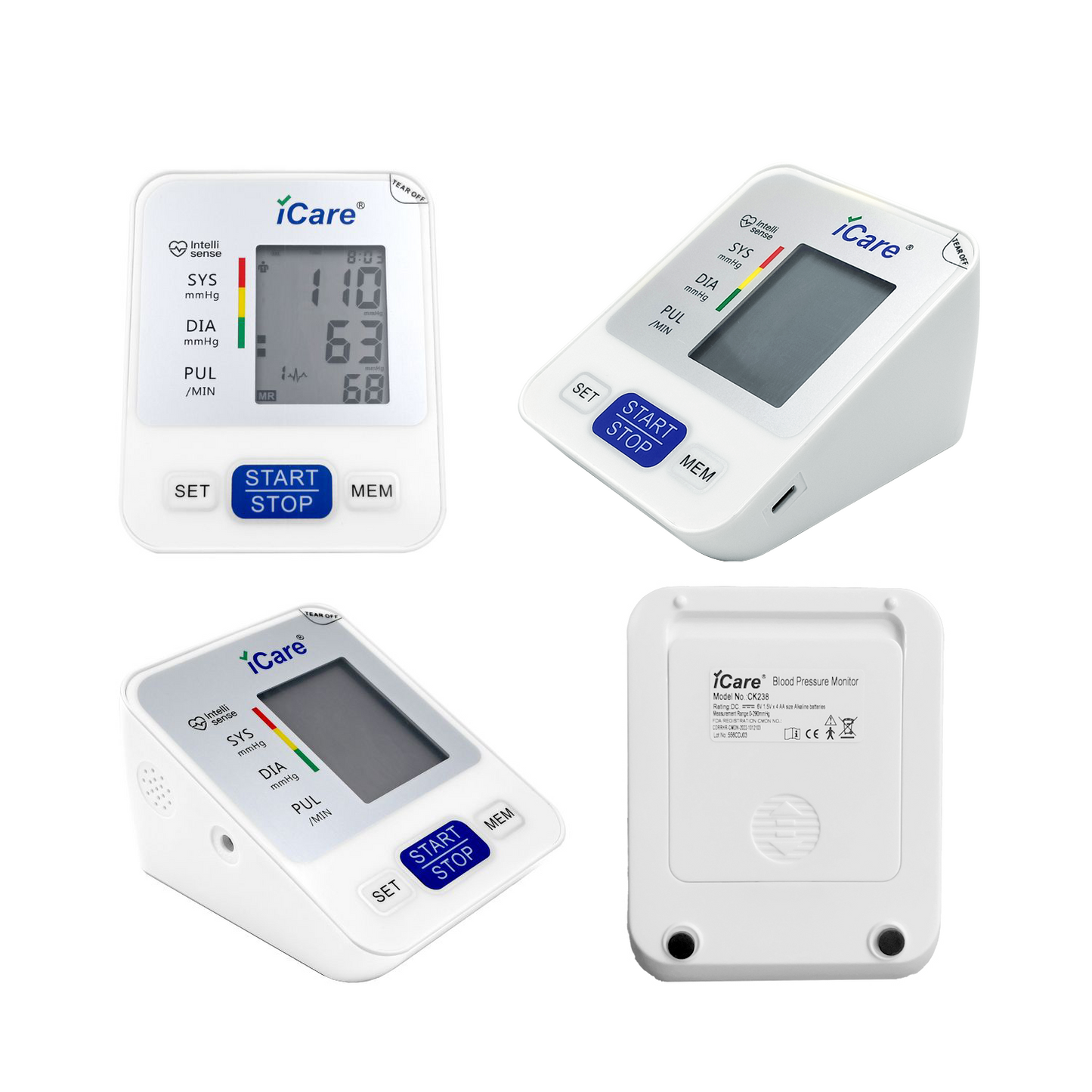iCare® CK238 Automatic Digital Blood Pressure Monitor / Digital Sphygmomanometer Small arm cuff 22-32cm