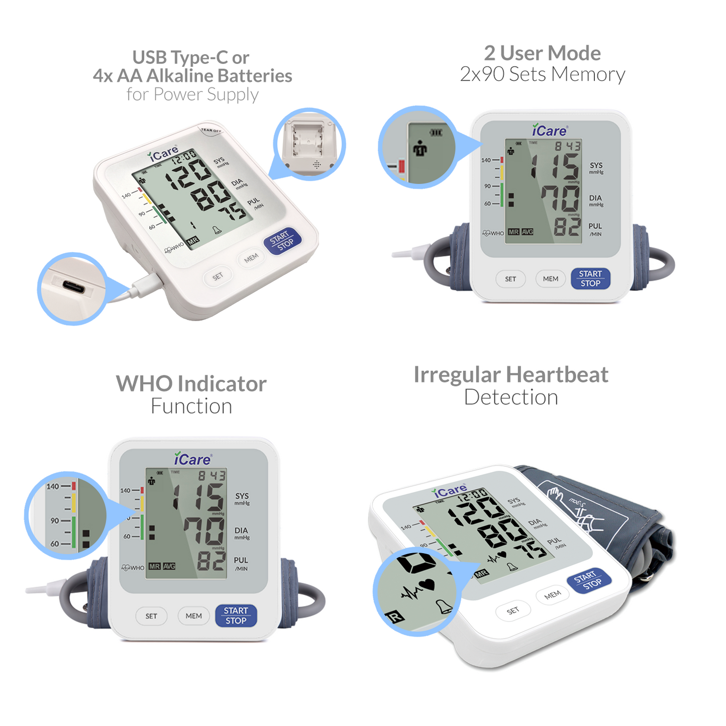 iCare Bundle Deal 25 CK260 Digital BP Monitor + N63 NebuLuxe Nebulizer Compressor + OX001 Fingertip Pulse Oximeter