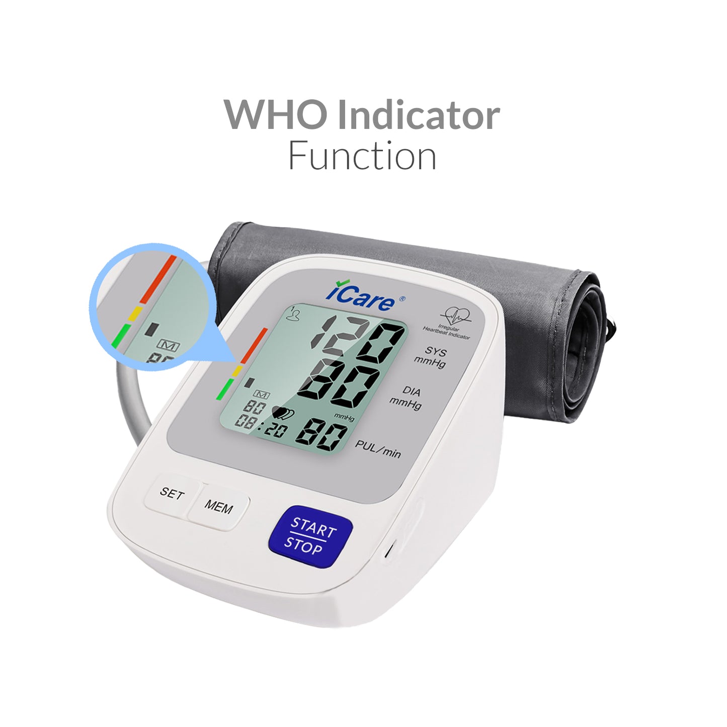 iCareĀ® CK818 Automatic Digital Blood Pressure Monitor / Digital Sphygmomanometer Medium arm cuff 22-36cm