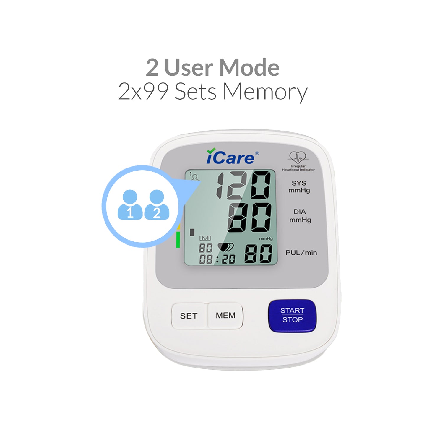 iCareĀ® CK818 Automatic Digital Blood Pressure Monitor / Digital Sphygmomanometer Medium arm cuff 22-36cm