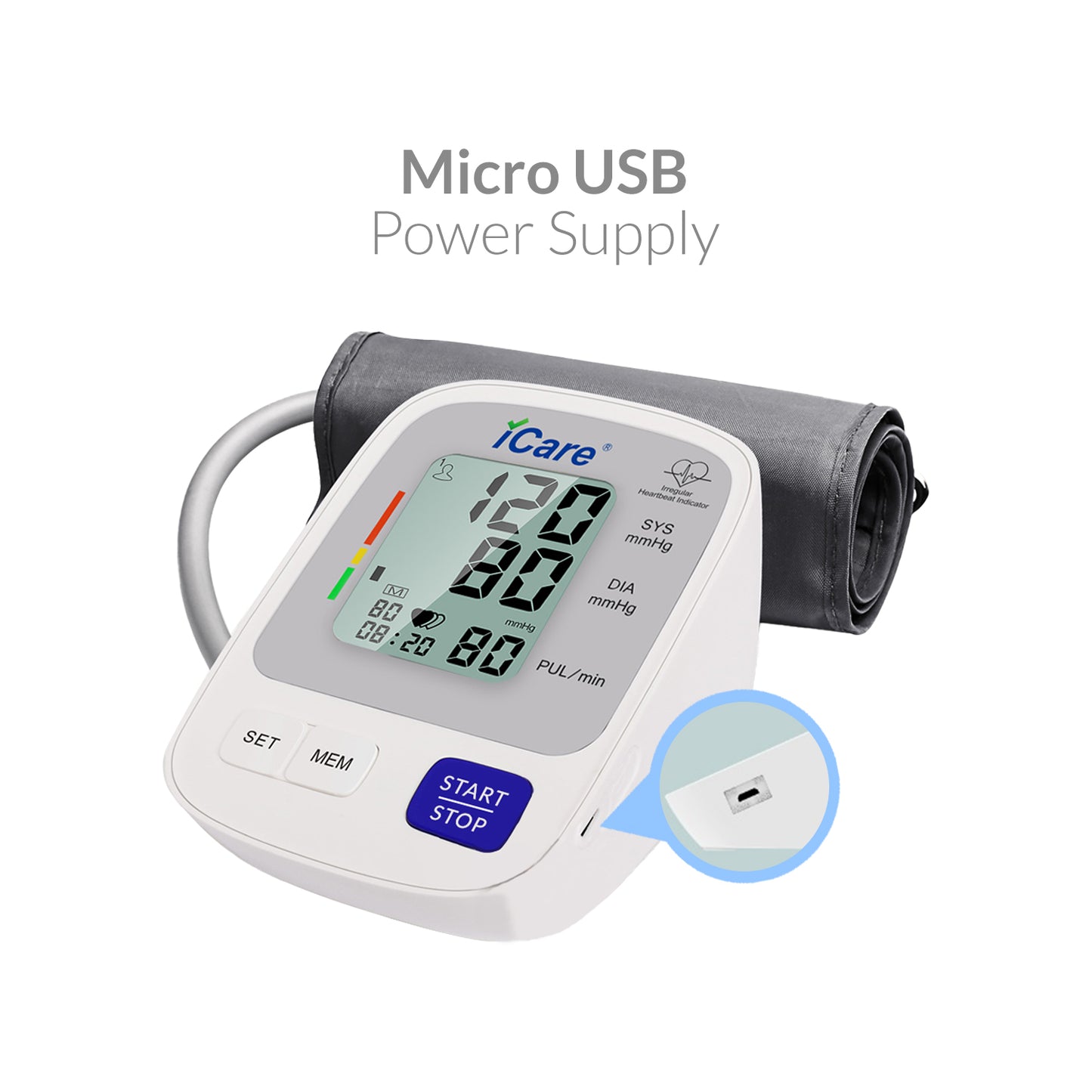 iCareĀ® CK818 Automatic Digital Blood Pressure Monitor / Digital Sphygmomanometer Medium arm cuff 22-36cm
