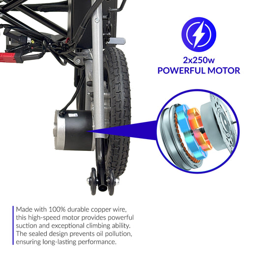 iCare EX110S Steel Electric Wheelchair with Lead-Acid Battery