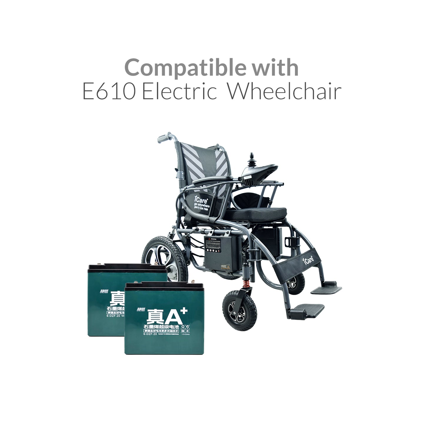 iCare® E610 Electric Wheelchair Valve Regulated, Lead Acid Battery