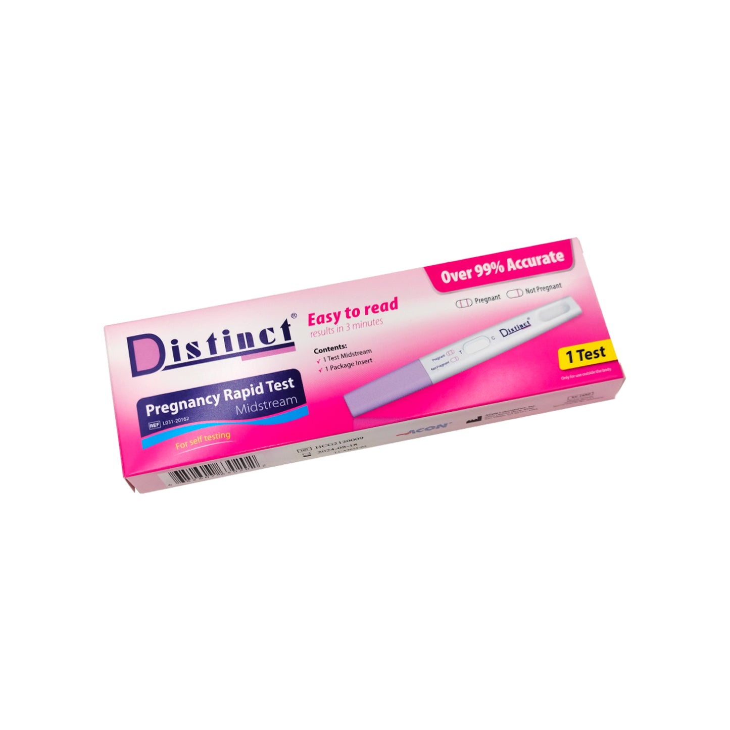 iCare® Distinct Pregnancy Rapid Test Midstream, Discreet Packaging, Over 99% Accurate, Easy to Read and Results in 3 minutes