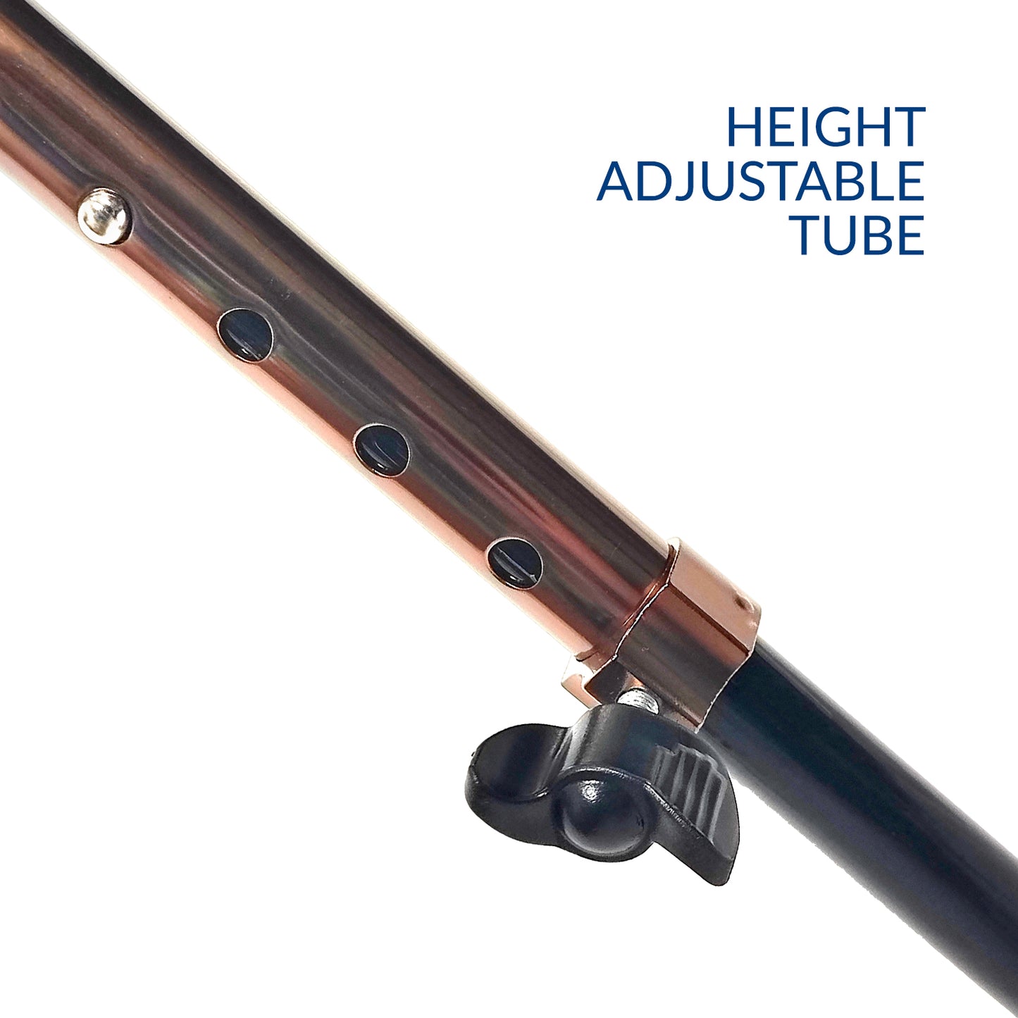 iCare® WS010 QuadPro with 4 Legs, Height Adjustable Tube, Ergonomic Handle and Anti-Slip Tips for Disabled and Elderly.