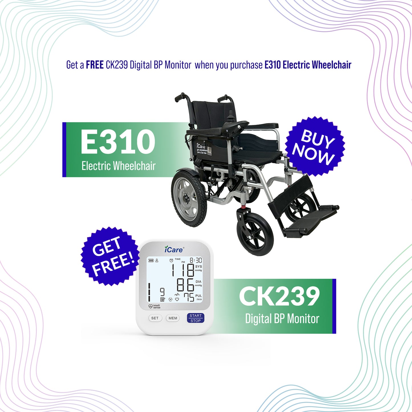 iCare E310-XM Heavy Duty Electric Wheelchair