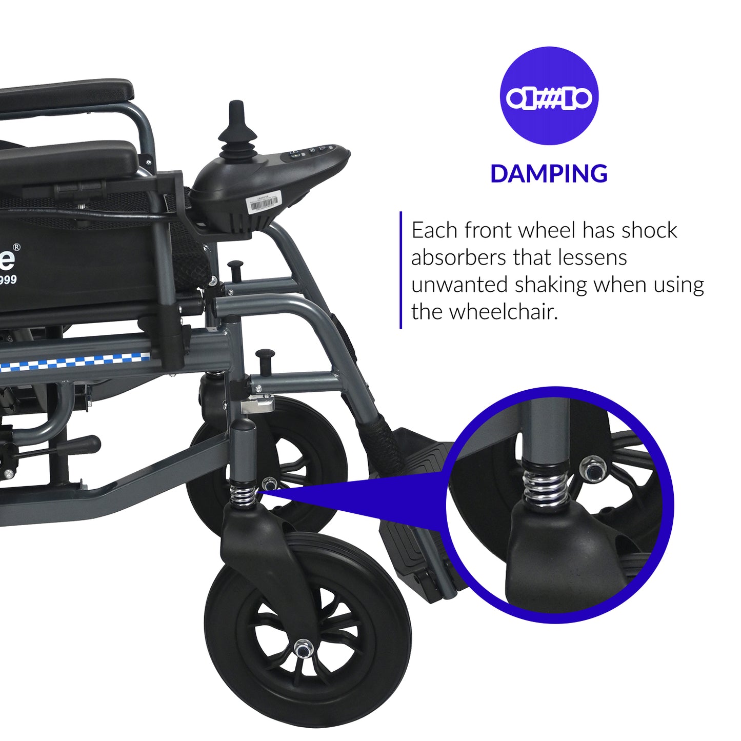 iCare® E310 Pro New Model Electric Wheelchair HEAVY DUTY (110kg Load Limit, 50kg Wheelchair Weight)
