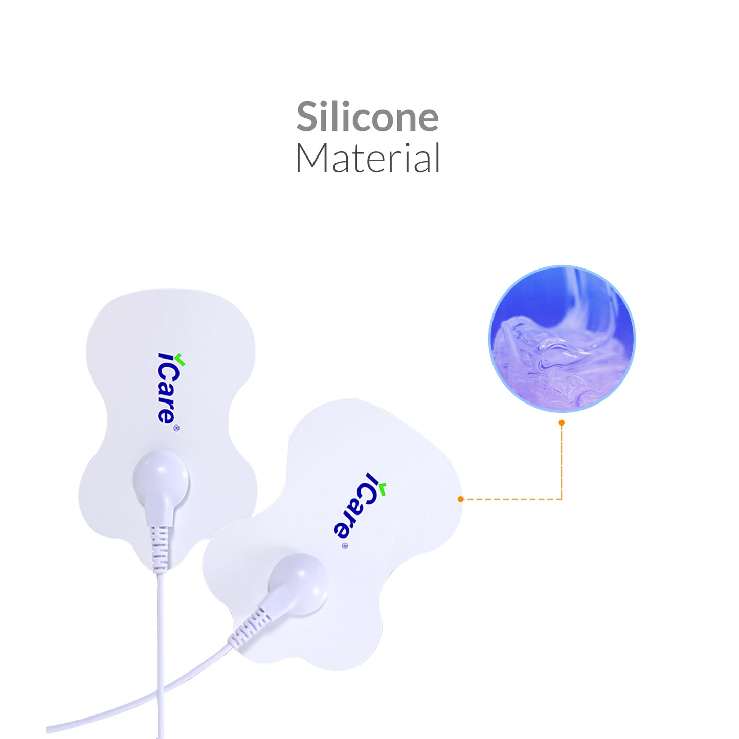 iCare® FQ25 Electrode Silicone Pad w/CORD ➜ For FQ221 Electronic Nerve Stimulator