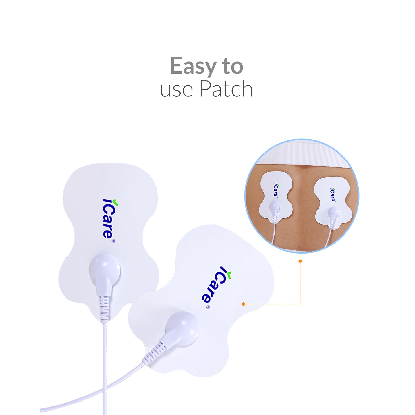 iCare® FQ25 Electrode Silicone Pad w/CORD ➜ For FQ221 Electronic Nerve Stimulator