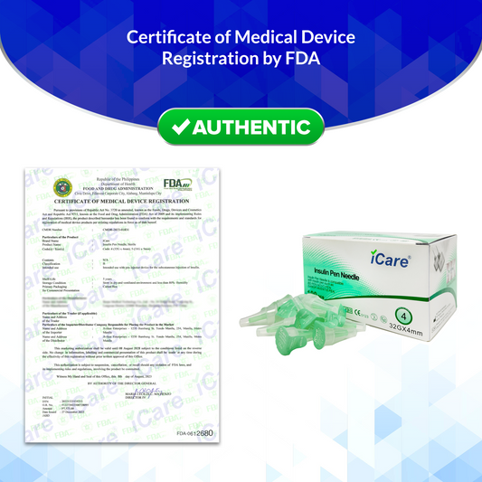 iCare® Insulin Pen Needle 100pcs. (32G x 4mm)