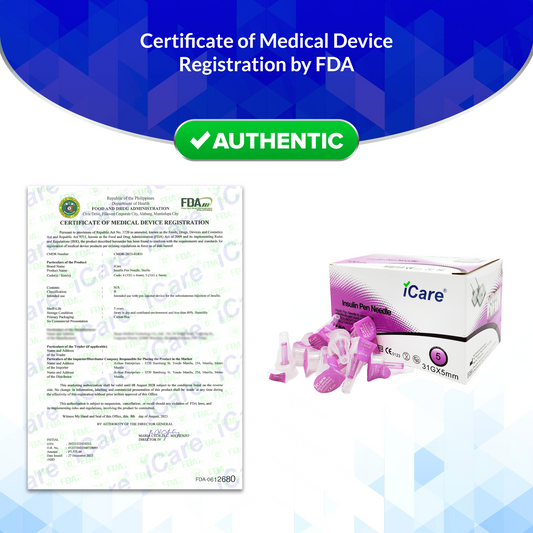 iCare® Insulin Pen Needle 100pcs. (31G x 5mm)