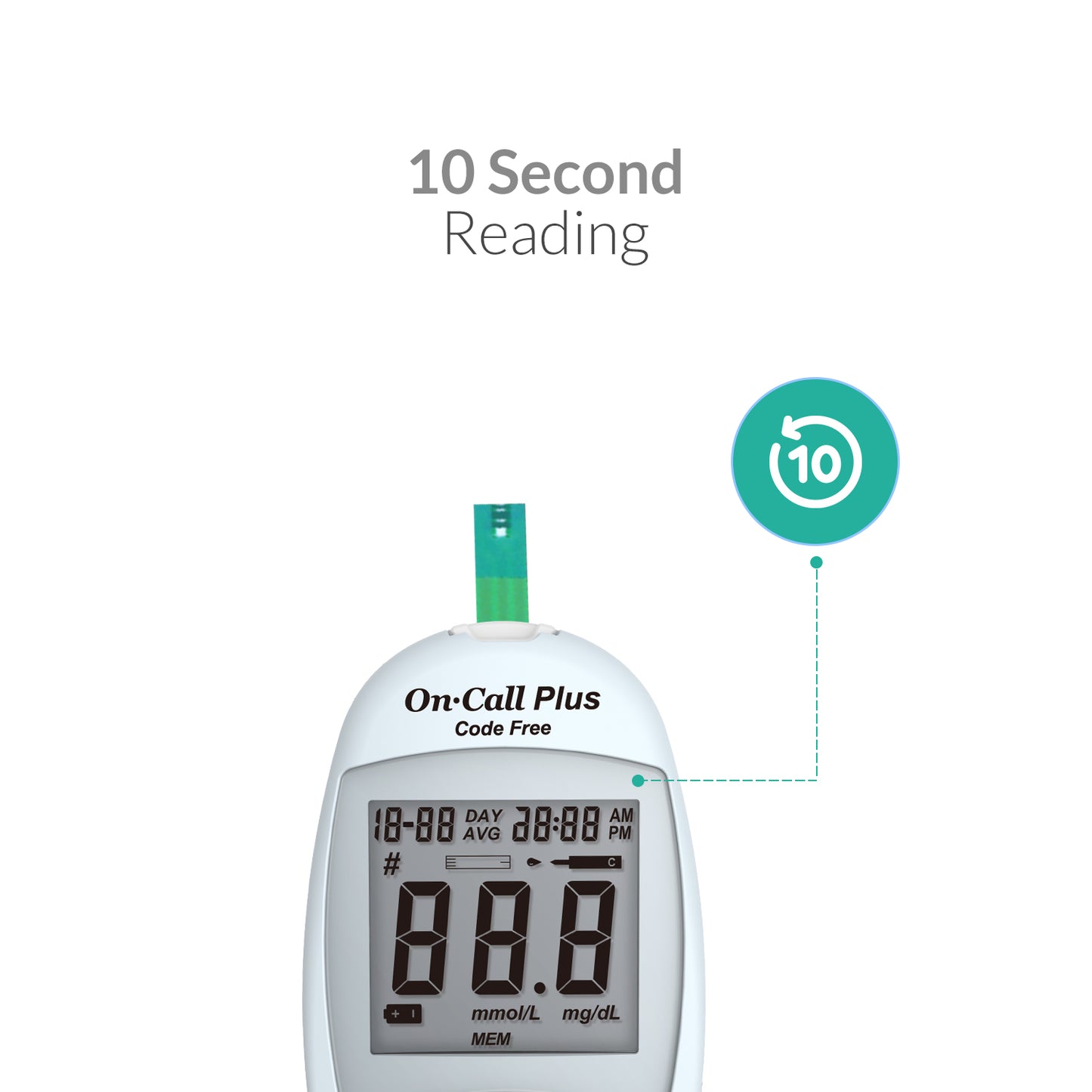 iCare OnCall Plus Code-Free Glucose Meter with 100 Test Strips and 110 Lancets