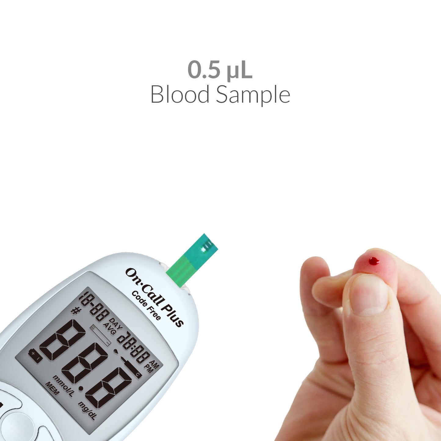 iCare OnCall Plus Code-Free Glucose Meter with 100 Test Strips and 110 Lancets