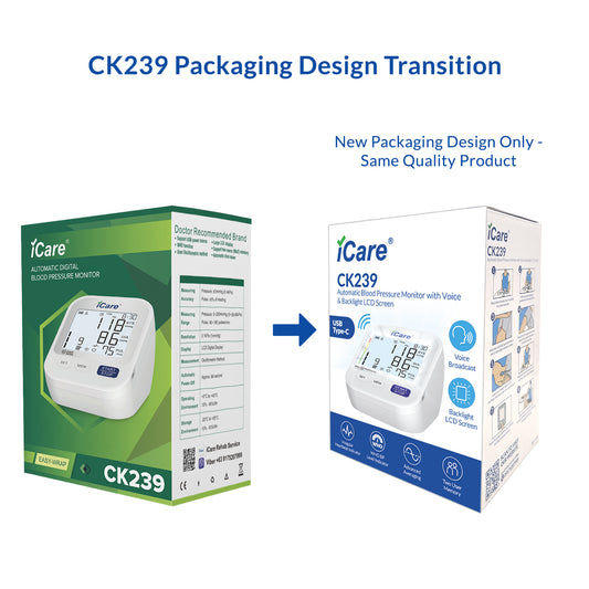 iCare® CK239 USB Powered Automatic Digital Blood Pressure Monitor with Large Screen