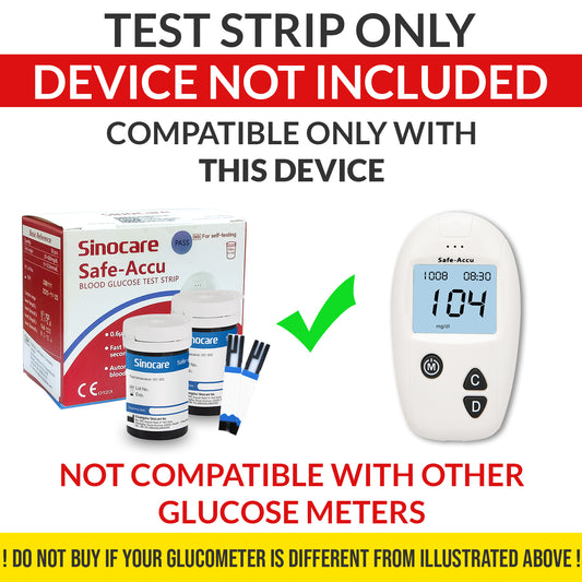 iCare® Safe Accu Glucose Test Strips ONLY COMPATIBLE WITH SAFE ACCU GLUCOSE METER SA