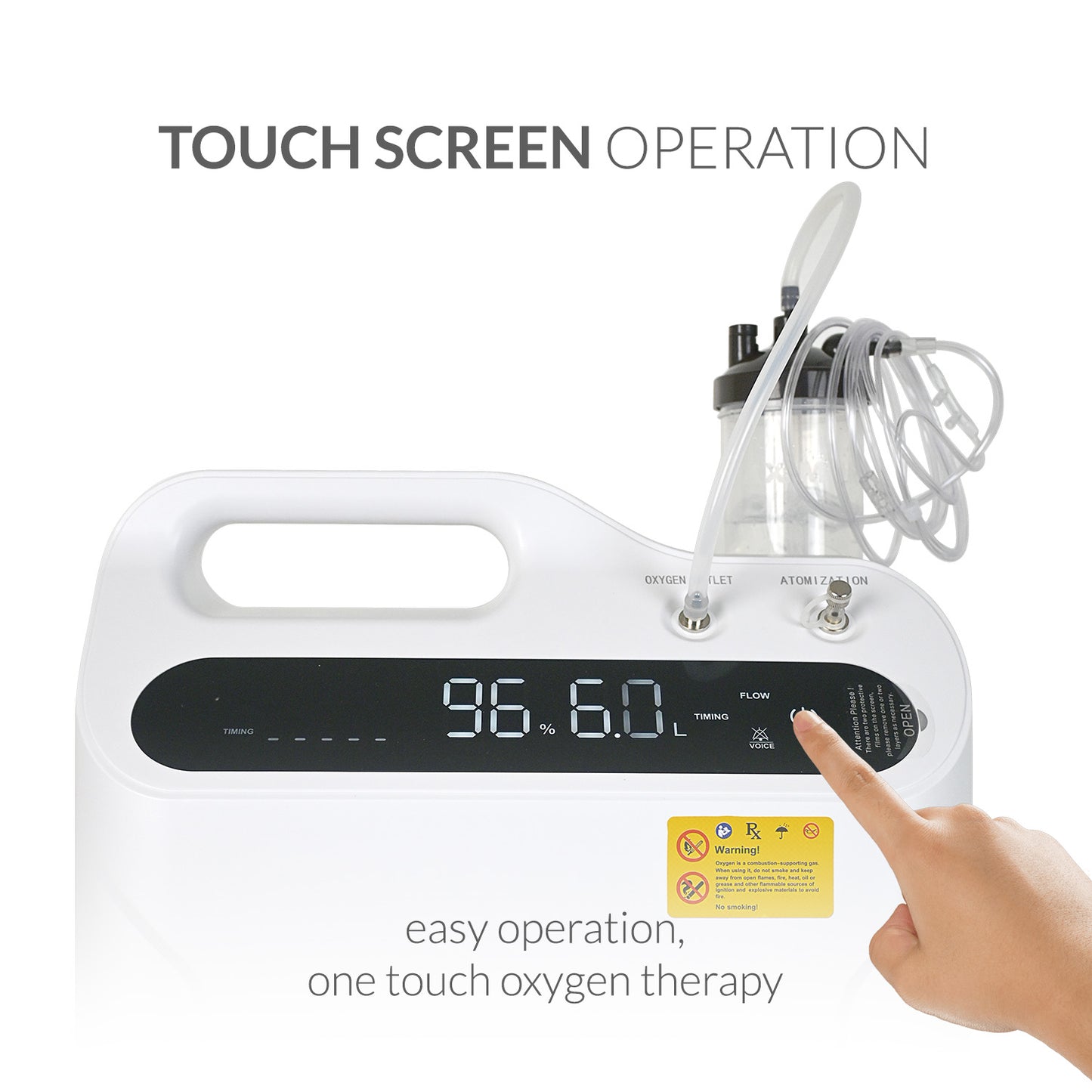 iCare LL51 Oxygen Concentrator with Atomizer up to 96% Oxygen Purity, 5L/min Flow Rate