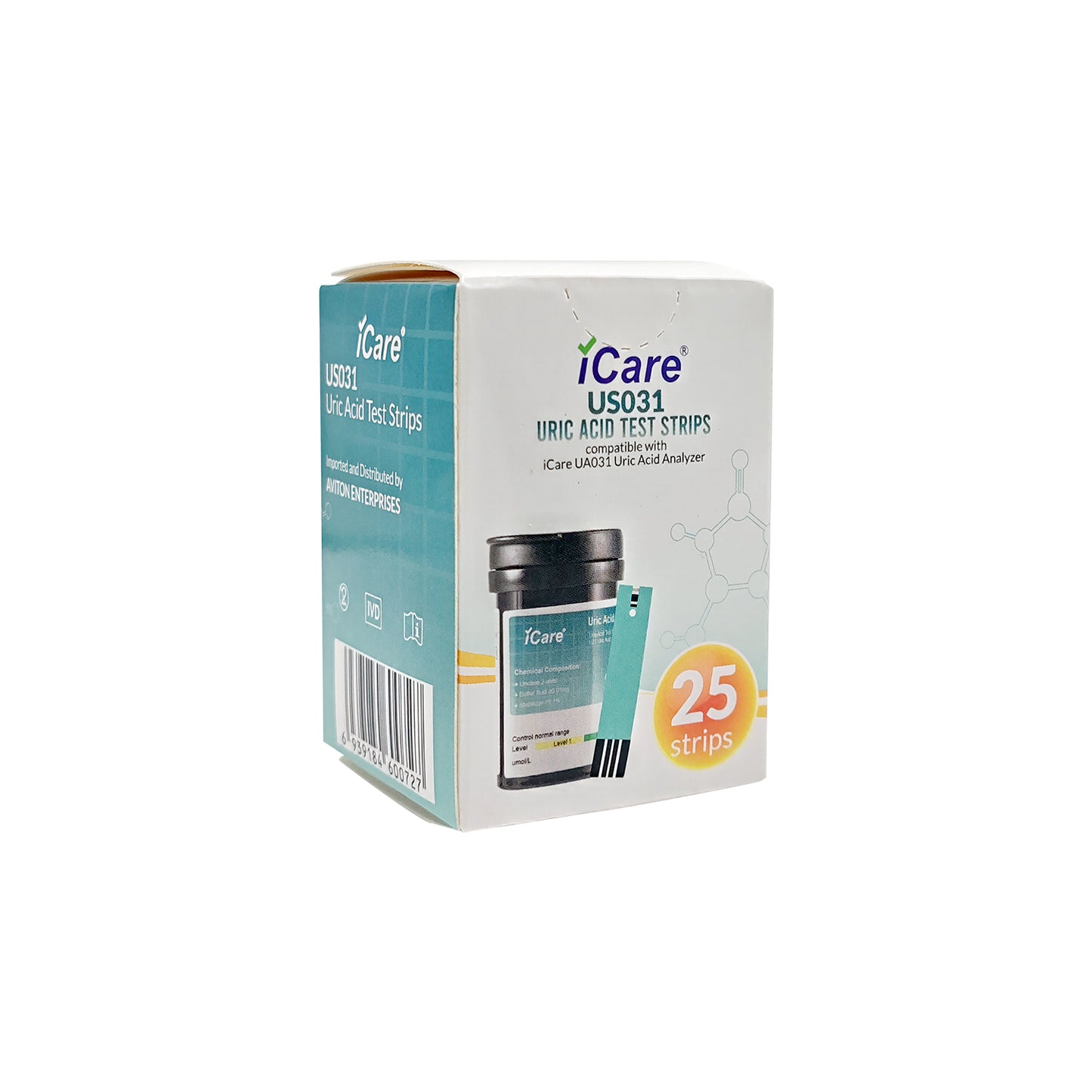iCare U-T25 Uric Acid Test Strips 25pcs with Lancets 25pcs for iCare U01 Uric Acid Analyzer Test Strips & Lancets ONLY