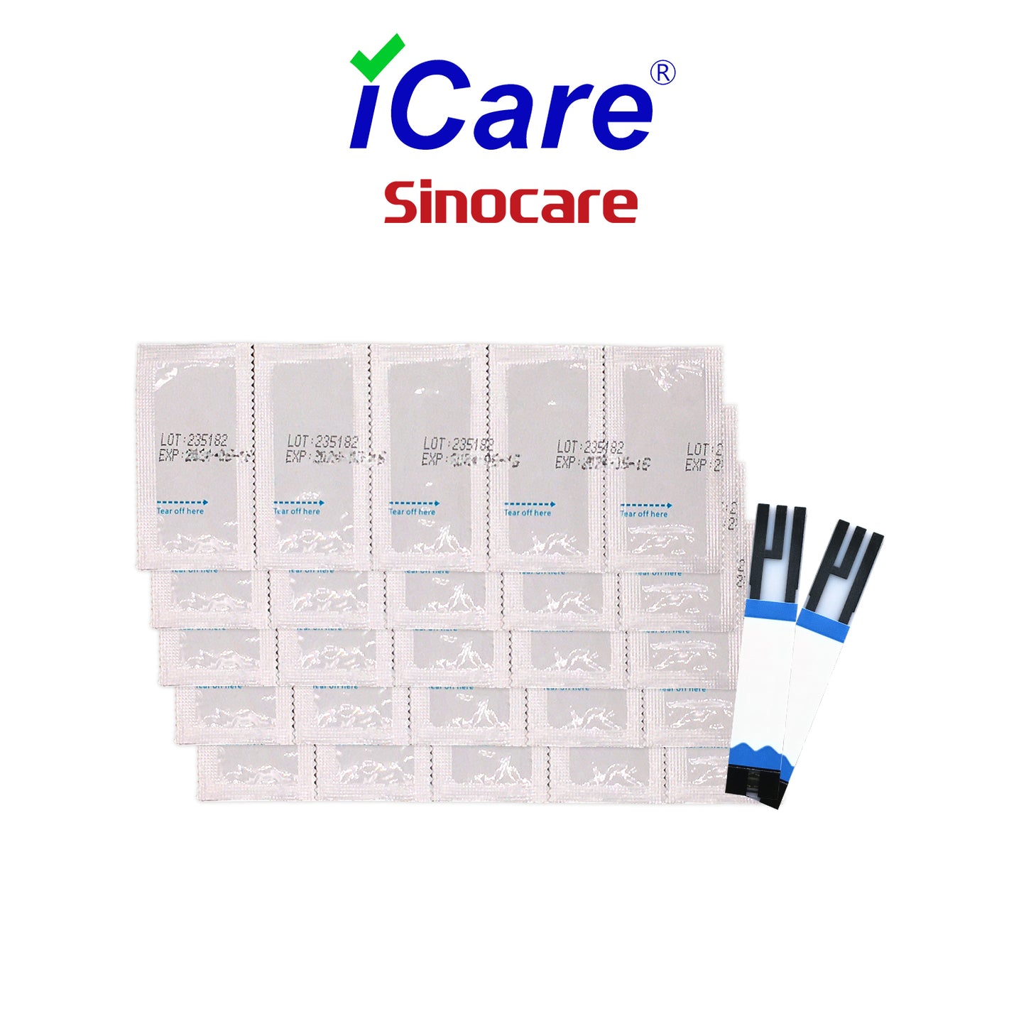 iCare® Safe Accu Glucose Test Strips 25pcs Individually Packed USE ONLY WITH SAFE ACCU GLUCOSE METER SA