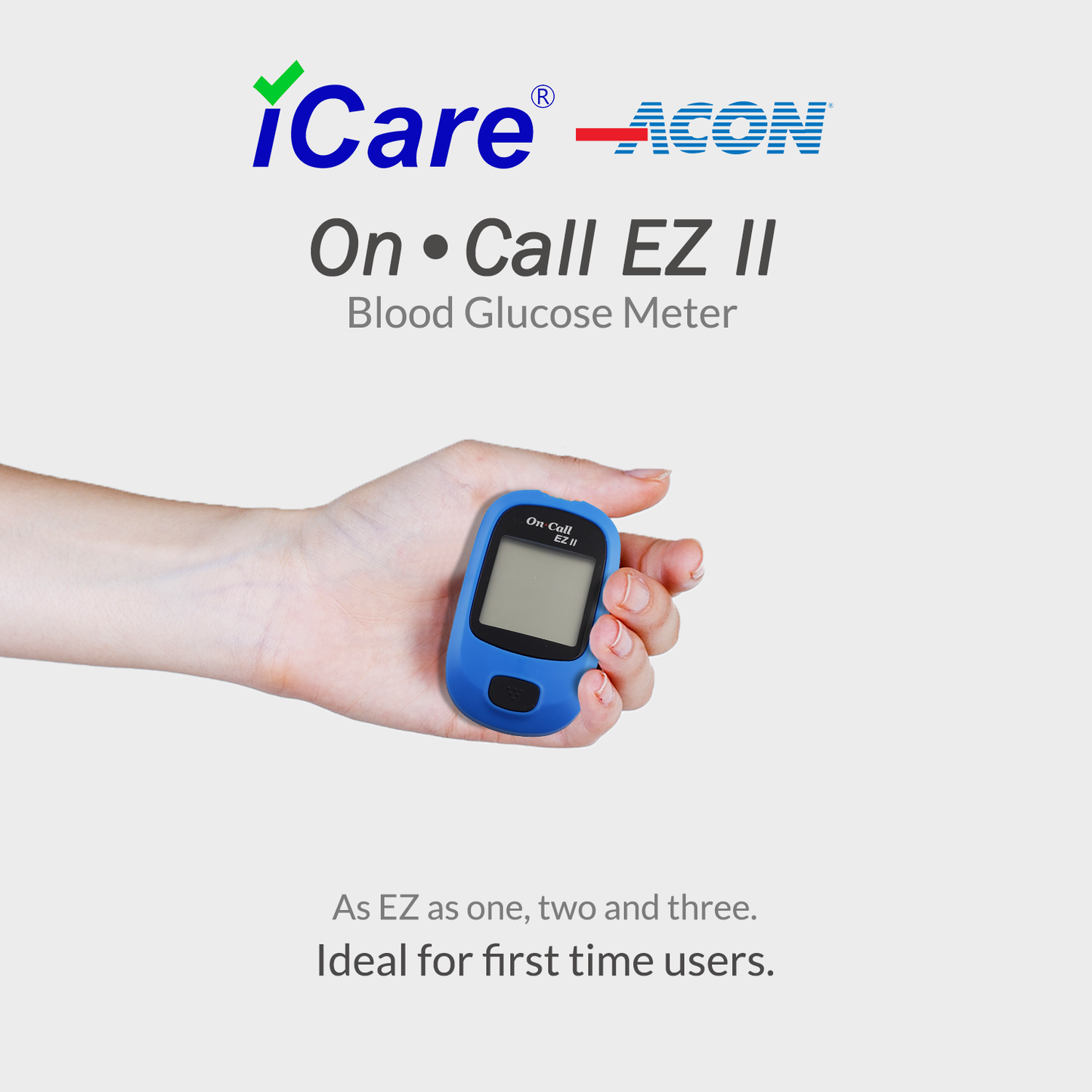 ACON On Call EZII Painless Blood Glucose Meter with Test Strips and Lancets