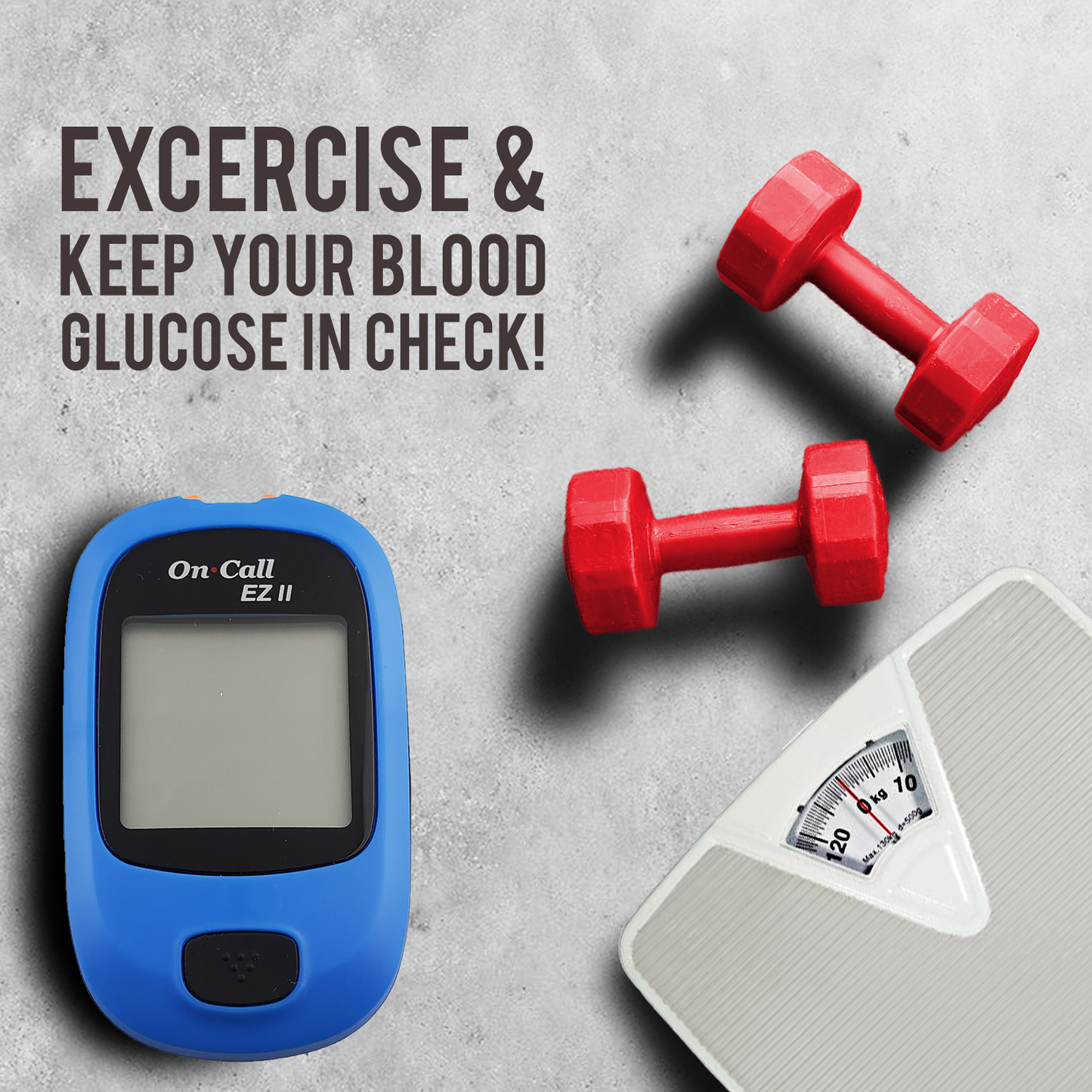 ACON On Call EZII Painless Blood Glucose Meter with Test Strips and Lancets