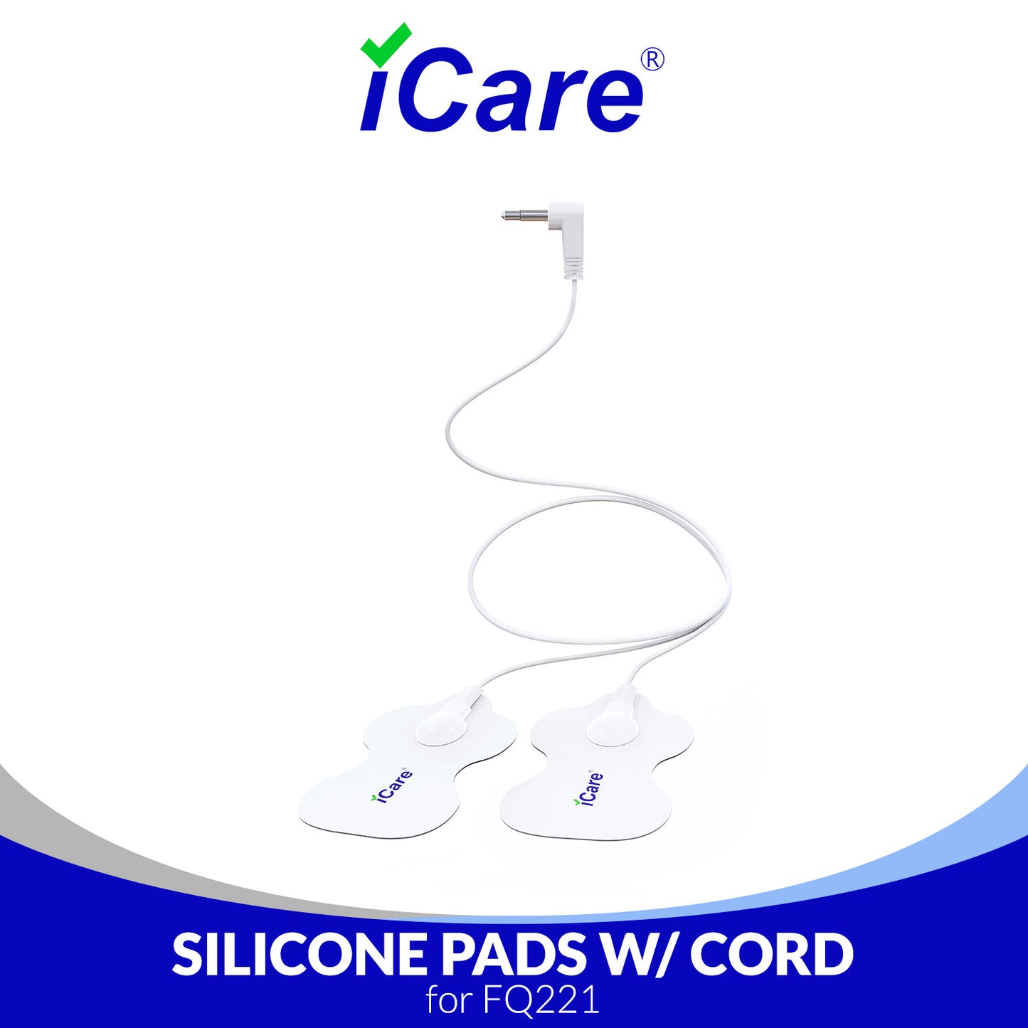 iCare® FQ25 Electrode Silicone Pad w/CORD ➜ For FQ221 Electronic Nerve Stimulator