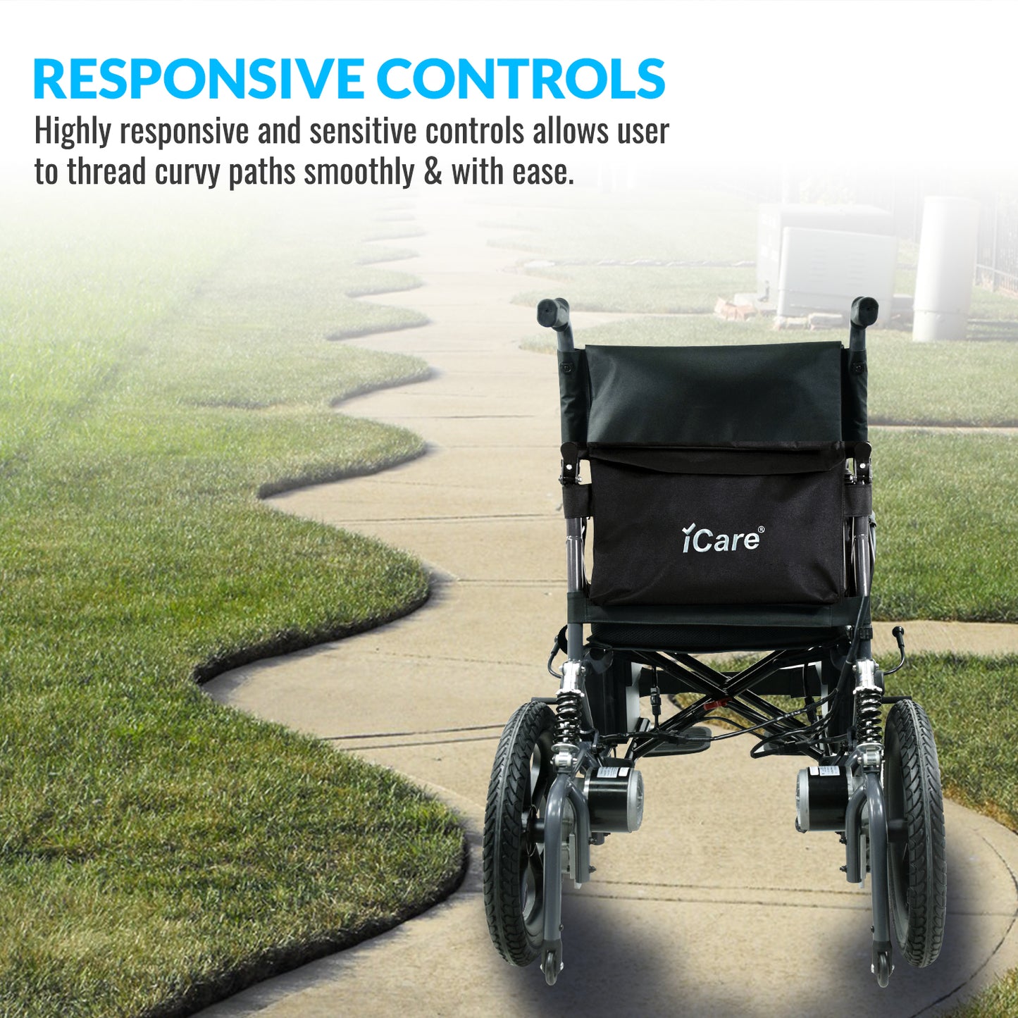iCare® E610 Max Electromagnetic Brake Wheelchair Heavy Duty 16" for Disabled and Elderly People (110kg Load Limit, 52kg Wheelchair Weight)