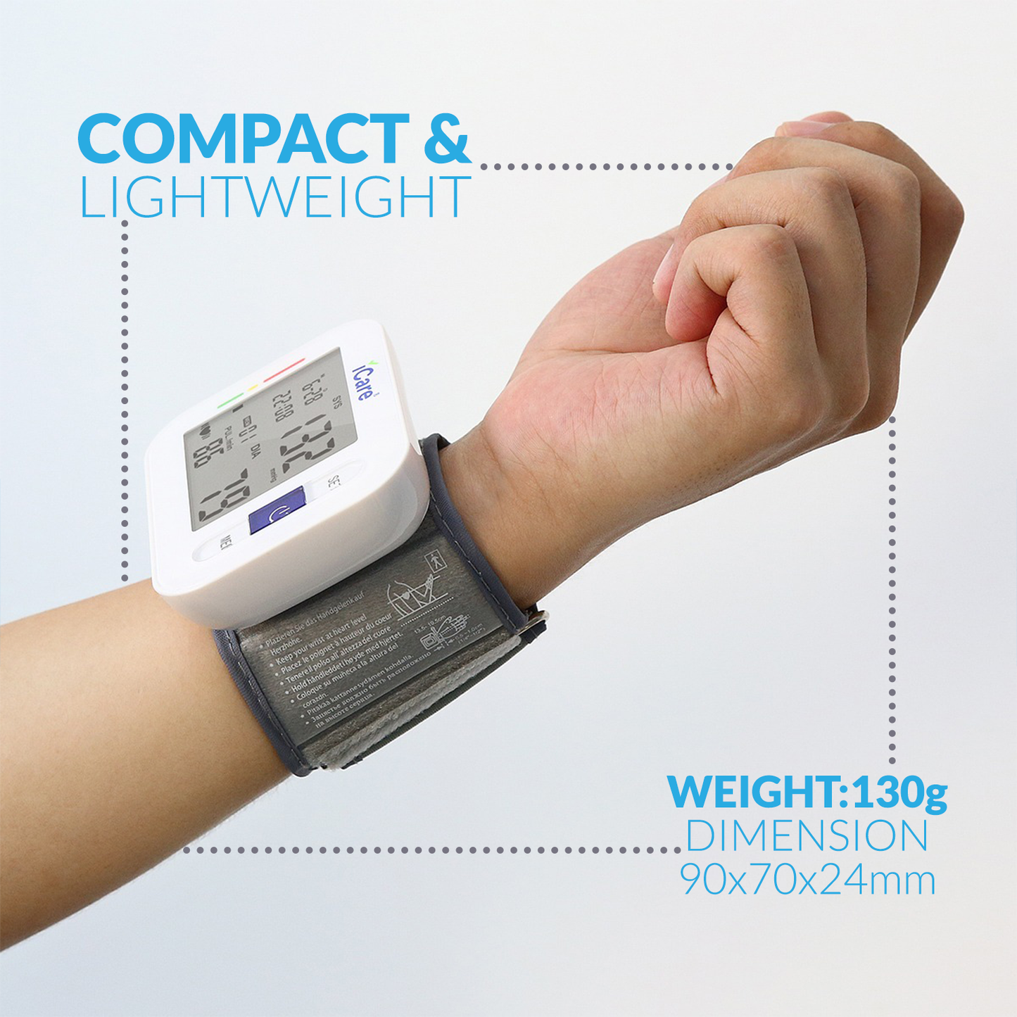 iCare® CK109 Automatic Digital Blood Pressure Monitor / Digital Sphygmomanometer Wrist Type