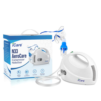 iCare N33 AeroCare Compressor Nebulizer with Adult-Size Mask Nebulizer Kit