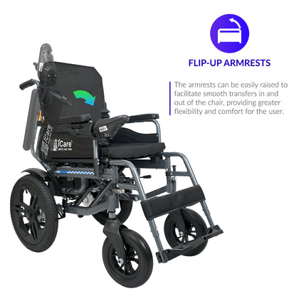 iCare® E310 Pro New Model Electric Wheelchair HEAVY DUTY (110kg Load Limit, 50kg Wheelchair Weight)