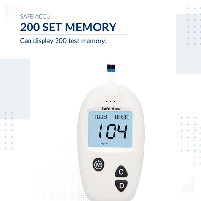 iCare SR01 Blood Glucose Meter (1 Blood Glucose Monitor + 1 Lancing Device + Carrying Case + Lithium Coin Cell Battery ) for Diabetic people, Safe-Accu Sugar Meter, Sinocare Blood Glucose Meter SA