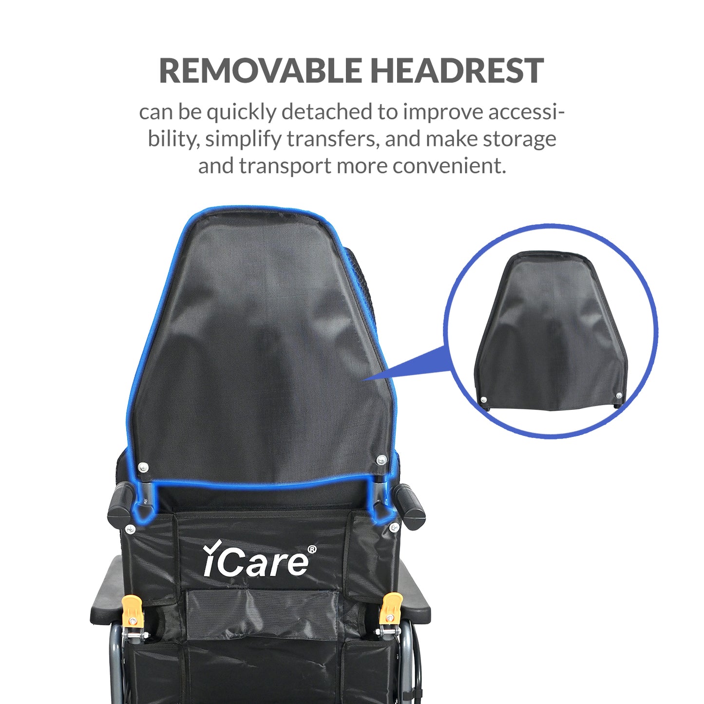 iCare® E310 Pro New Model Electric Wheelchair HEAVY DUTY (110kg Load Limit, 50kg Wheelchair Weight)