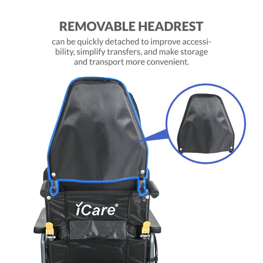 iCare® E310 Pro New Model Electric Wheelchair HEAVY DUTY (110kg Load Limit, 50kg Wheelchair Weight)