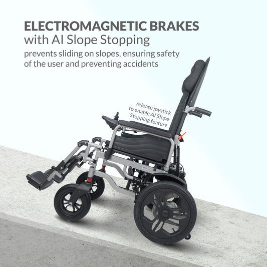 iCare® E510 Power New Model Adjustable Electric Wheelchair(100kg Load Limit, 50kg Wheelchair Weight)