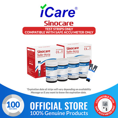 iCare® Safe Accu Glucose Test Strips ONLY COMPATIBLE WITH SAFE ACCU GLUCOSE METER SA