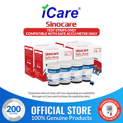 iCare® Safe Accu Glucose Test Strips ONLY COMPATIBLE WITH SAFE ACCU GLUCOSE METER SA