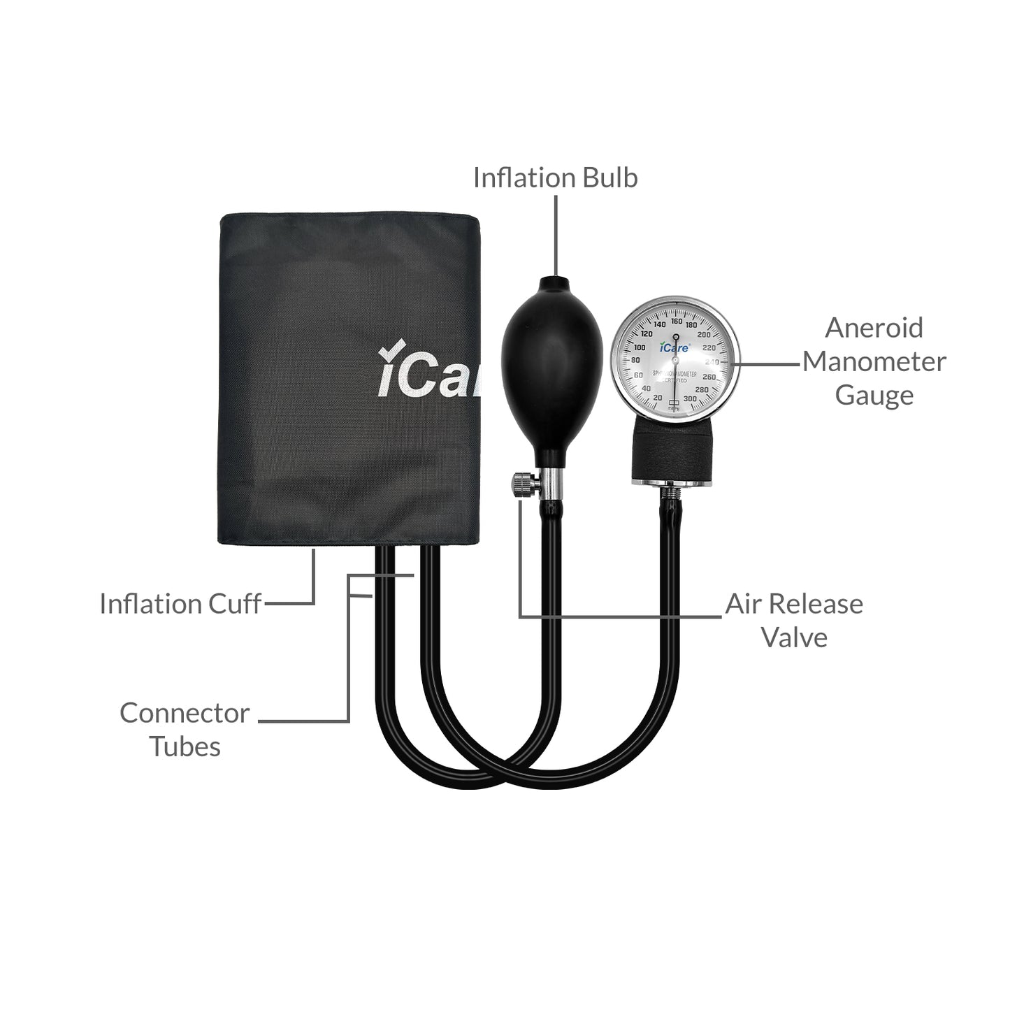 iCare AN05 Aneroid Sphygmomanometer with Single Head Stethoscope for Blood Pressure Monitoring