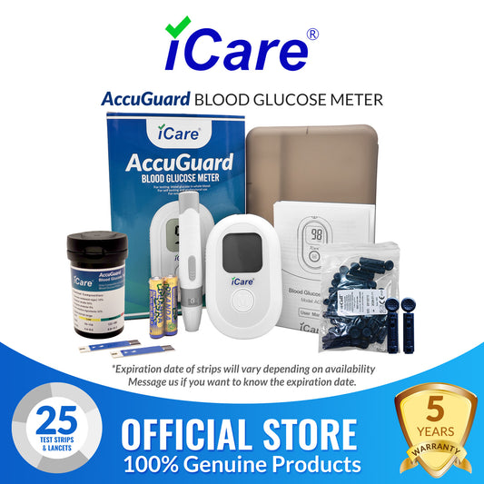 iCare AG25 AccuGuard Blood Glucose Monitor Complete set + 25pcs Test Strips & 25pcs Lancets