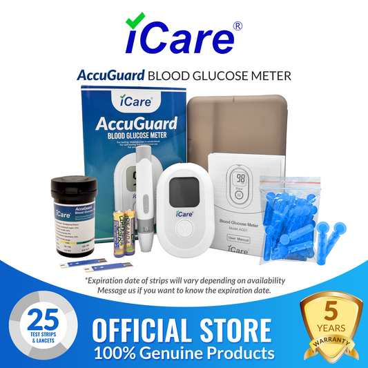 iCare AG25 AccuGuard Blood Glucose Monitor Complete set + 25pcs Test Strips & 25pcs Lancets