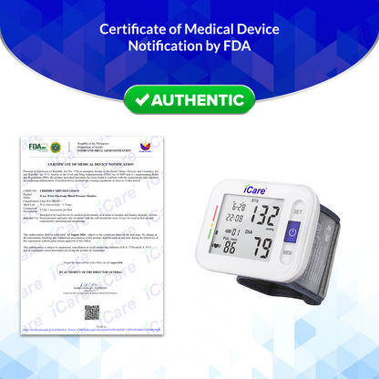iCare® CK109 Automatic Digital Blood Pressure Monitor / Digital Sphygmomanometer Wrist Type
